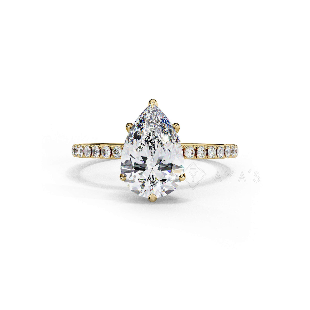 Silver Nivra Pear Solitaire Ring