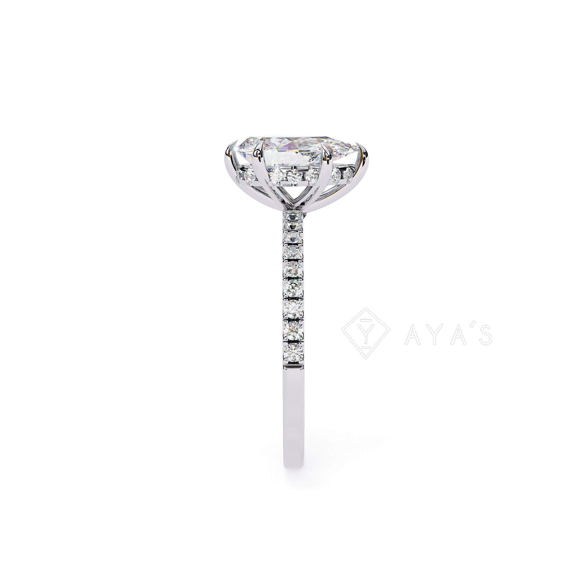 Silver Nivra Pear Solitaire Ring