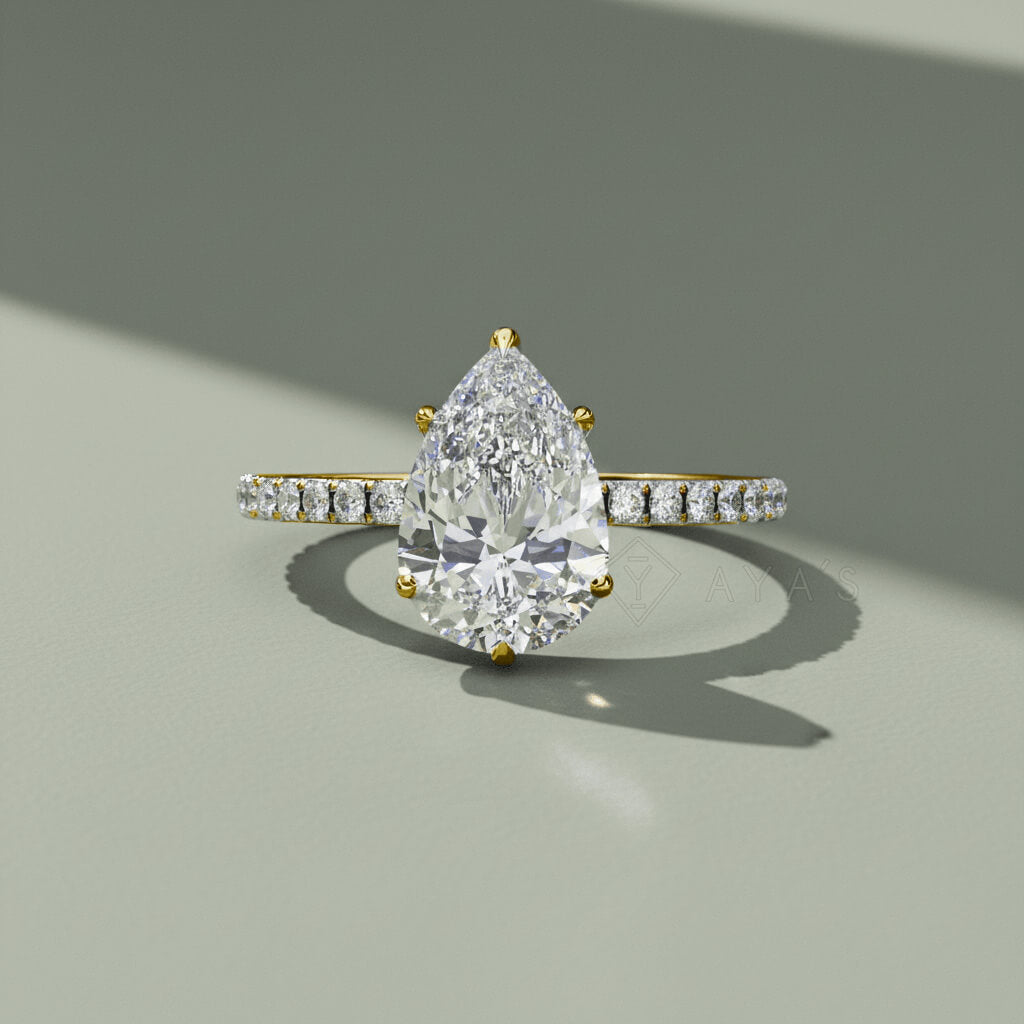 Silver Nivra Pear Solitaire Ring