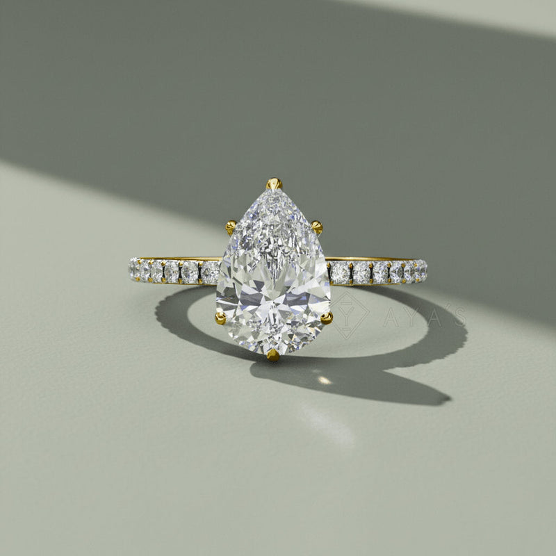 Silver Nivra Pear Solitaire Ring