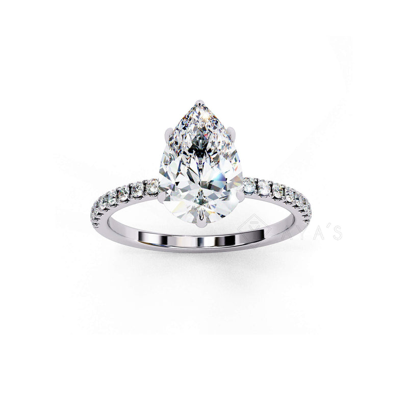 Silver Nivra Pear Solitaire Ring