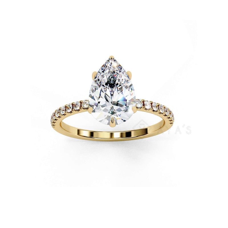 Silver Nivra Pear Solitaire Ring