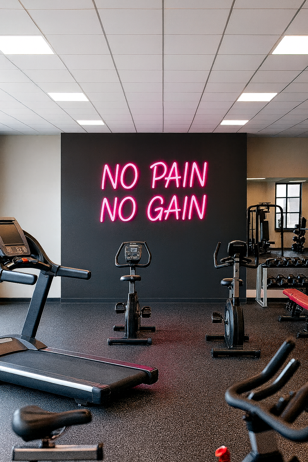 No Pain No Gain Neon Sign – Gym Motivation LED Light Neonsignsindia