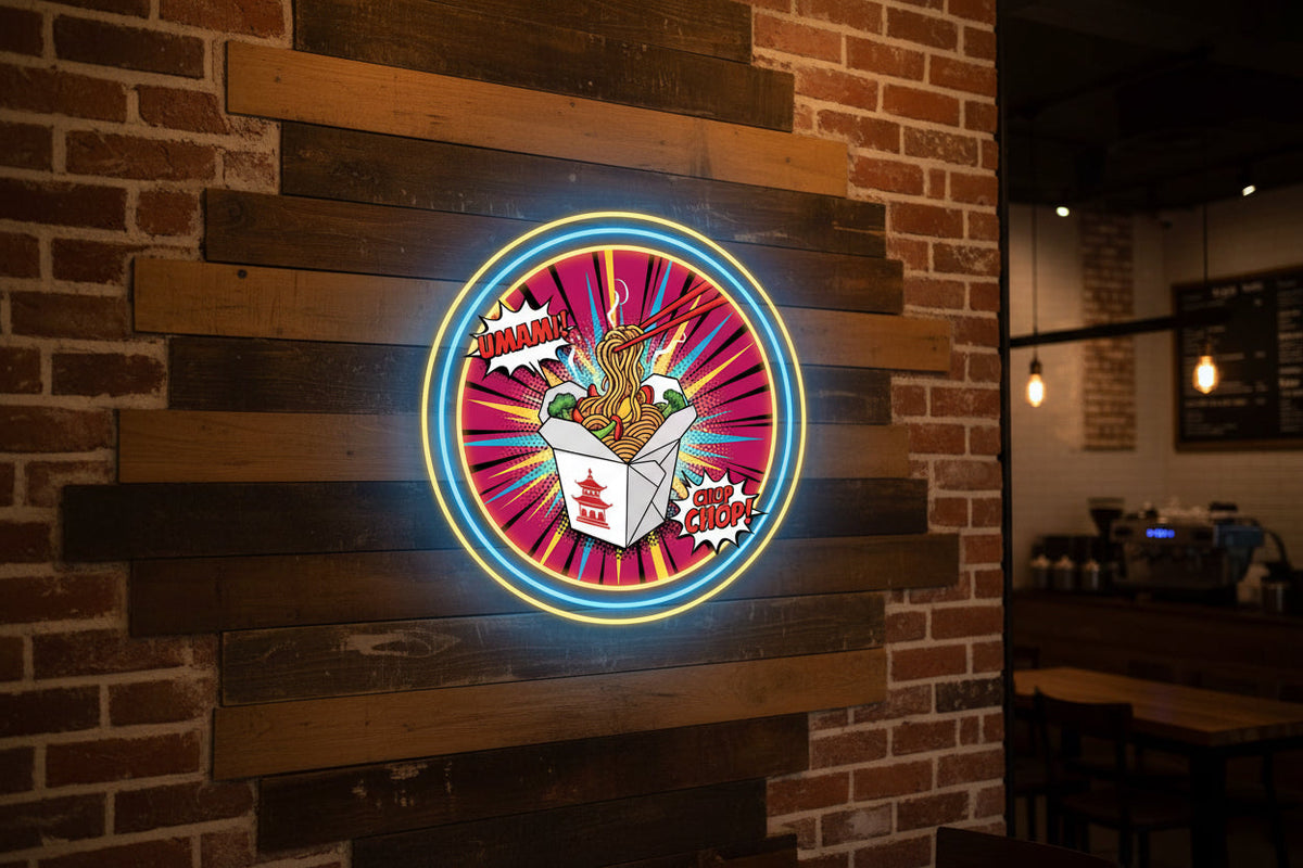 Noodles/Ramen UV Print Neon Sign (18x18 inches) ?✨ Neonsignsindia