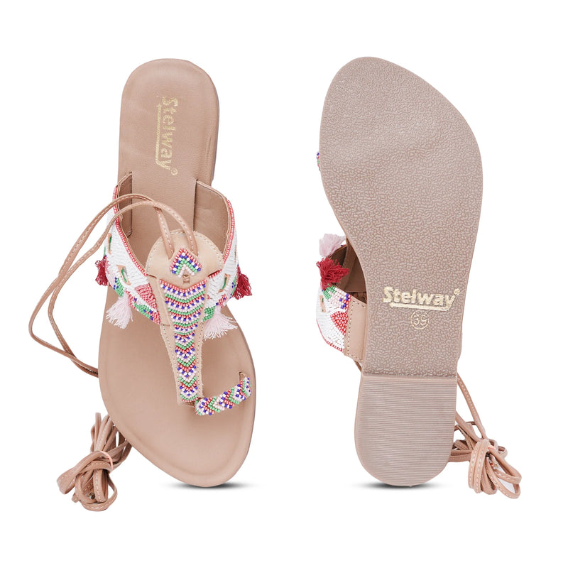 Stelway Exclusive Leather Lace up Flats-4