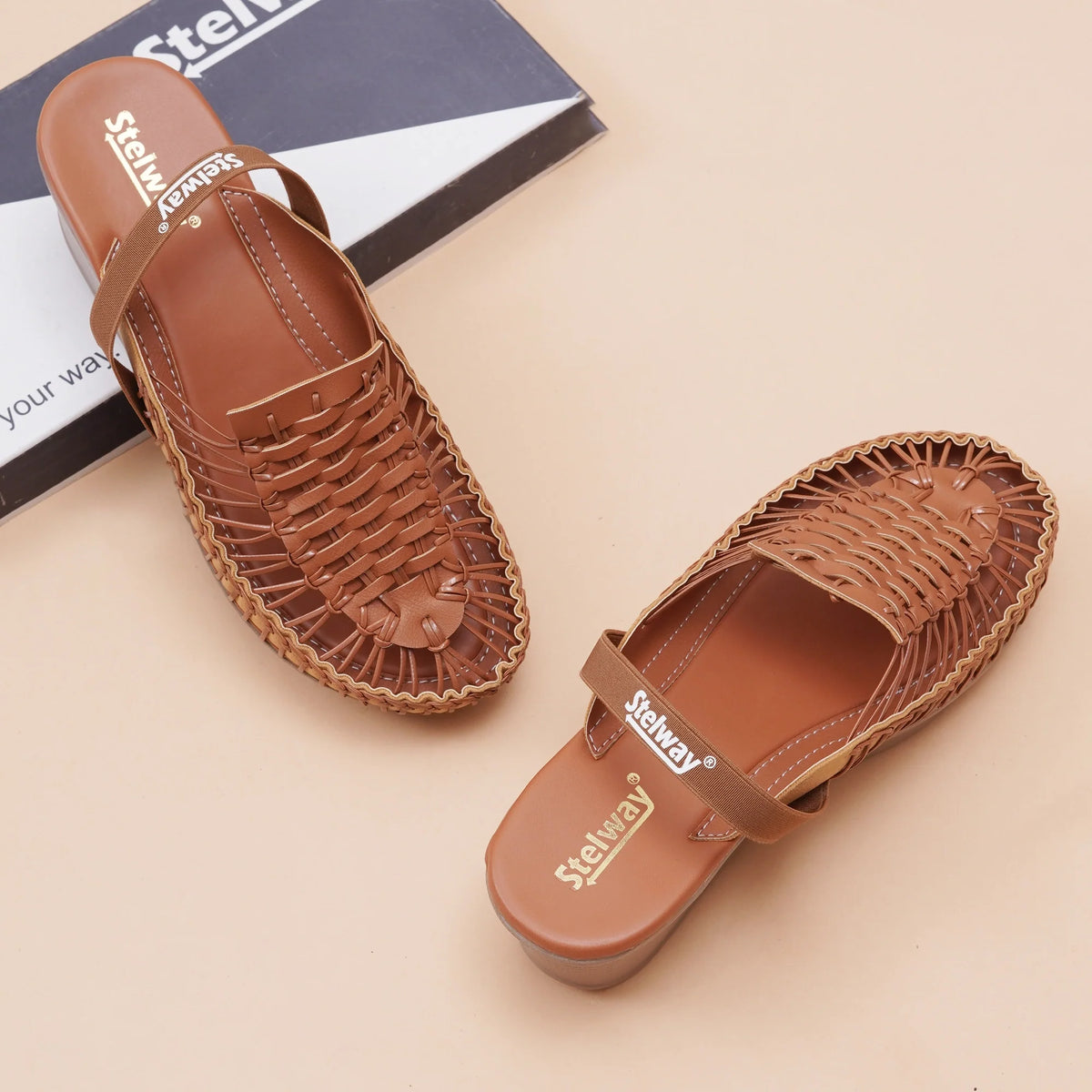 Stelway Exclusive Tan wedges-8