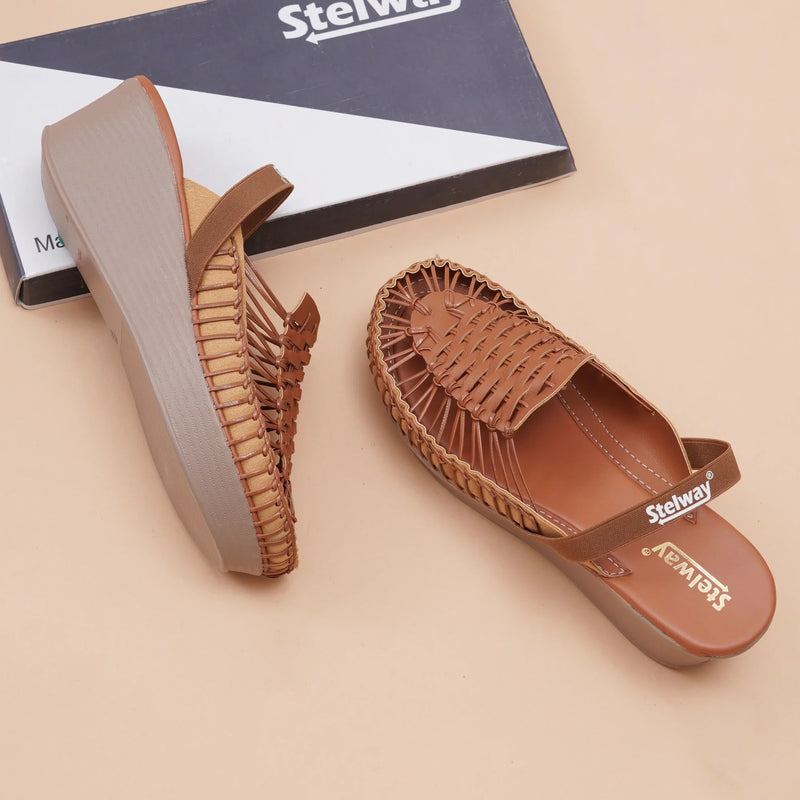 Stelway Exclusive Tan wedges-1