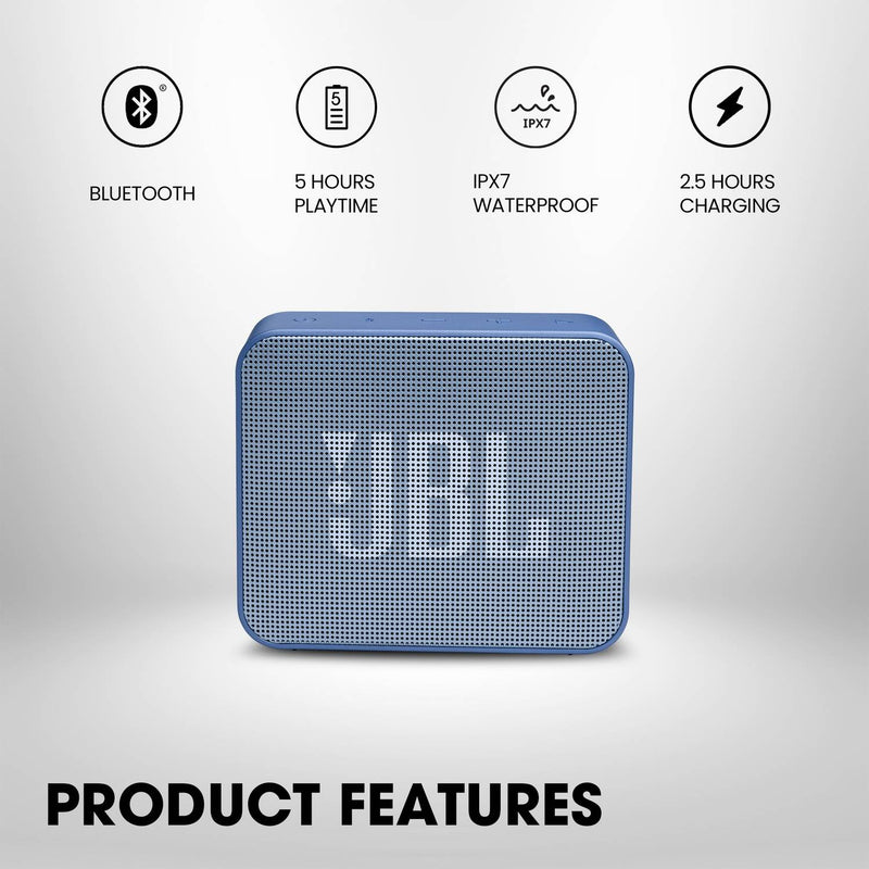 JBL Go Essential with Rich Bass, 5 Hrs Playtime, IPX7 Waterproof, Ultra Portable 3.1 W Bluetooth Speaker