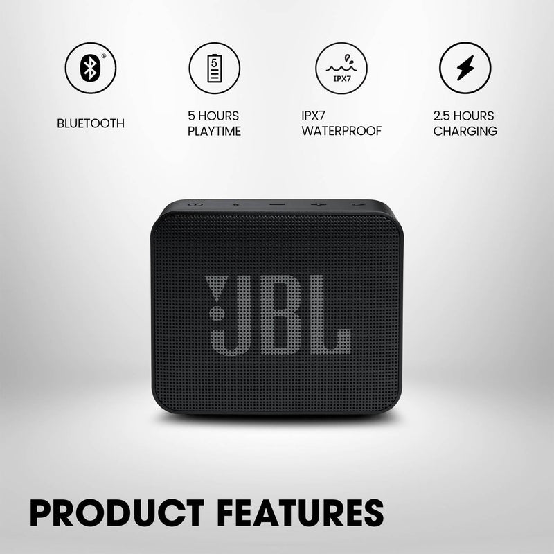 JBL Go Essential with Rich Bass, 5 Hrs Playtime, IPX7 Waterproof, Ultra Portable 3.1 W Bluetooth Speaker