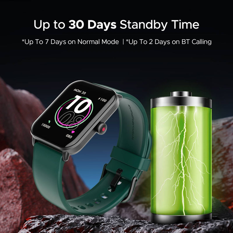 boAt Wave Fury Smartwatch (Green Strap, Free Size)