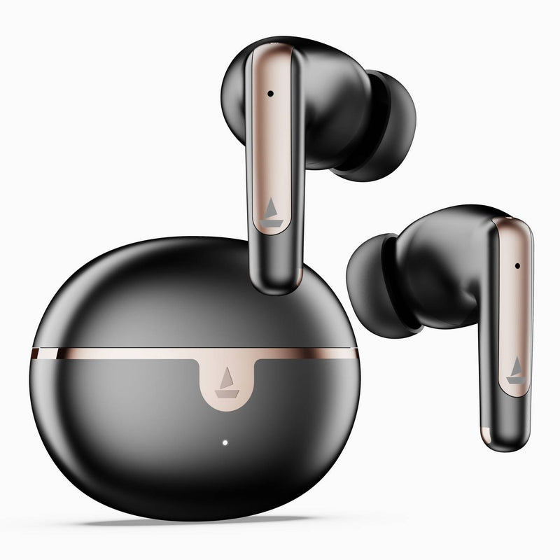 boAt Airdopes 161 ANC Elite,ANC, 50 H Battery,ENx Tech, App Support Bluetooth Headset (Black, True Wireless)
