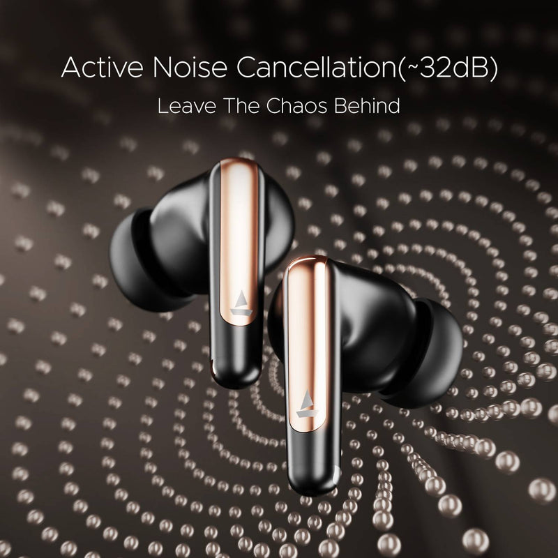 boAt Airdopes 161 ANC Elite,ANC, 50 H Battery,ENx Tech, App Support Bluetooth Headset (Black, True Wireless)