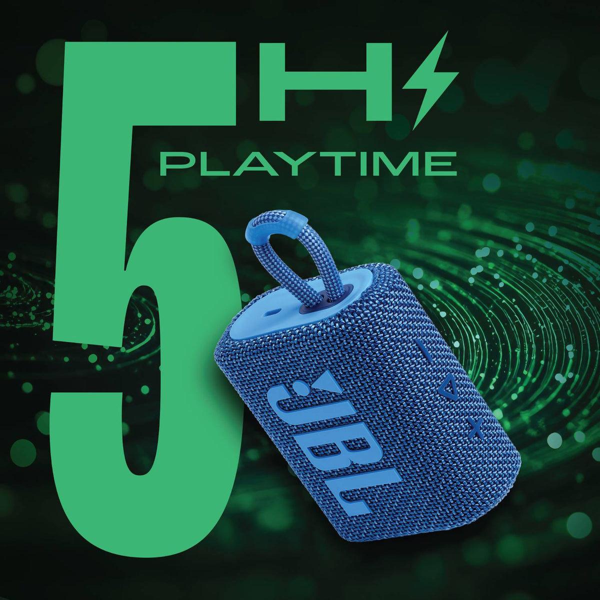 JBL Go 3 Ultra Portable ,Pro Sound,IP67 Water & Dust Resistant 4.2 W Bluetooth Speaker (Eco Blue, Mono Channel)
