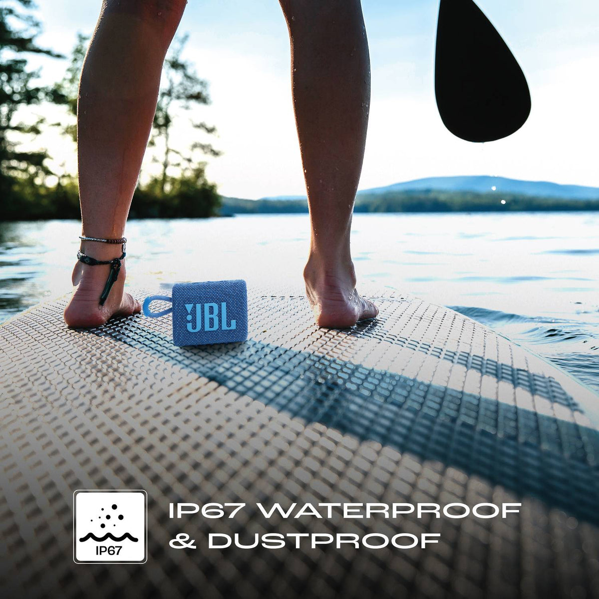 JBL Go 3 Ultra Portable ,Pro Sound,IP67 Water & Dust Resistant 4.2 W Bluetooth Speaker (Eco Blue, Mono Channel)