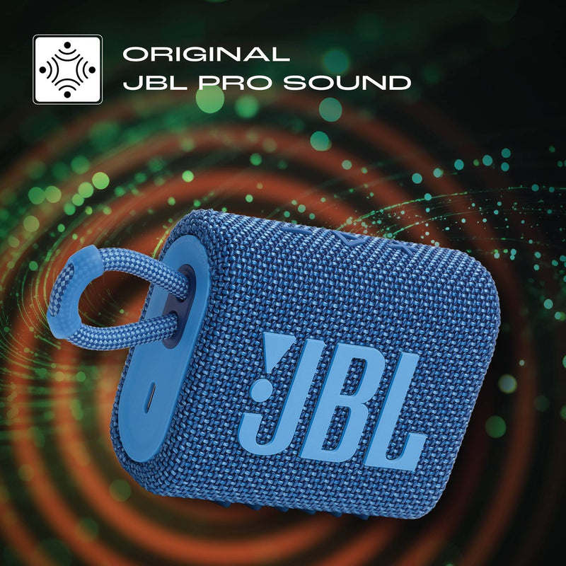 JBL Go 3 Ultra Portable ,Pro Sound,IP67 Water & Dust Resistant 4.2 W Bluetooth Speaker (Eco Blue, Mono Channel)