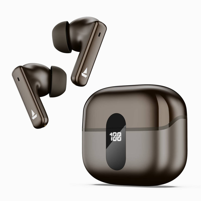 boAt Airdopes 181 Pro, 100H Battery, ENx,LED Display, App Support Bluetooth Headset (Mocha Elegance, True Wireless)
