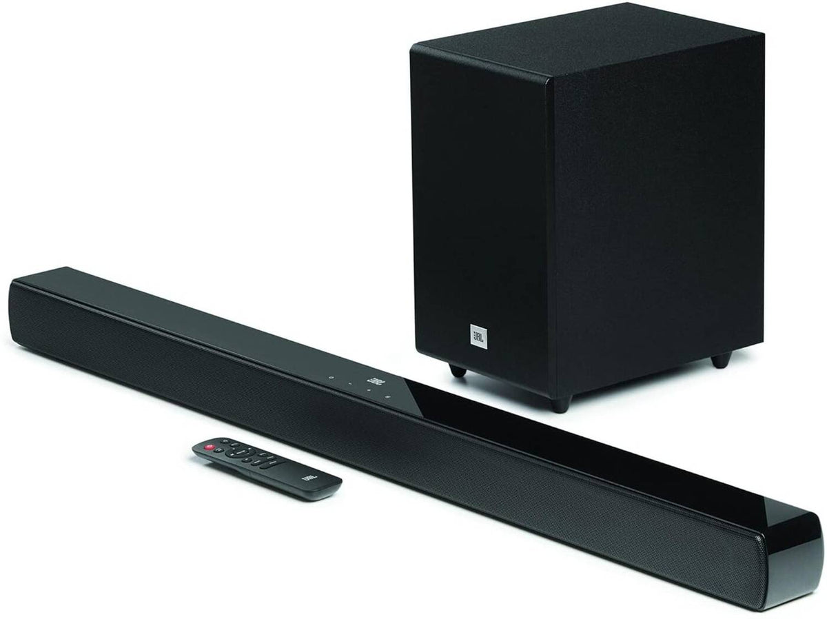 JBL Cinema SB241 2.1, Dolby digital, Wired Subwoofer,HDMI 110 W Bluetooth Soundbar (Black, 2.1 Channel)