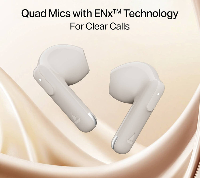 boAt Airdopes Alpha Gen 2, 13mm Drivers,ENx,45H Battery, Stream Ad Free Music via App Bluetooth Headset (Ivory Mist, True Wireless)