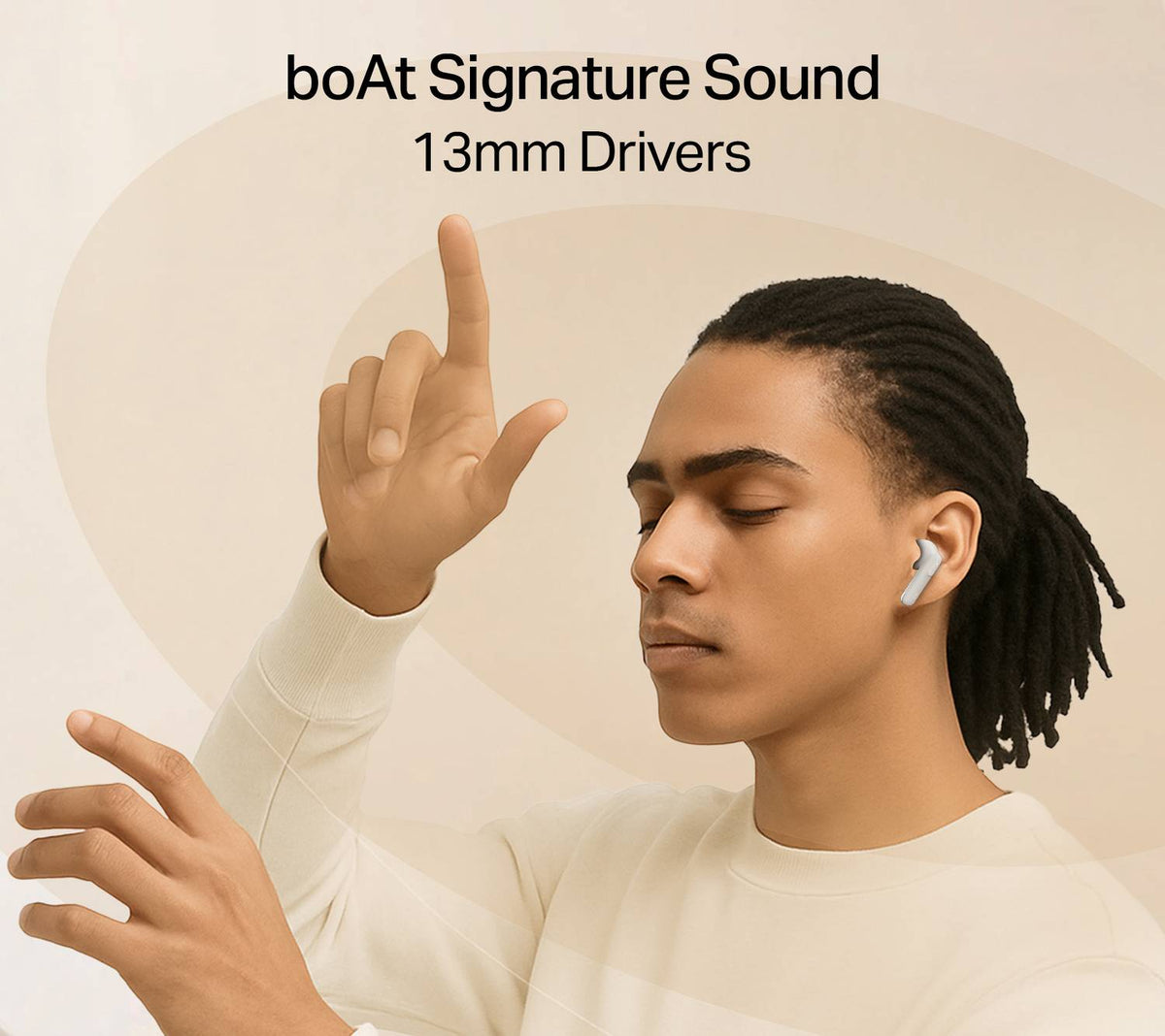 boAt Airdopes Alpha Gen 2, 13mm Drivers,ENx,45H Battery, Stream Ad Free Music via App Bluetooth Headset (Ivory Mist, True Wireless)