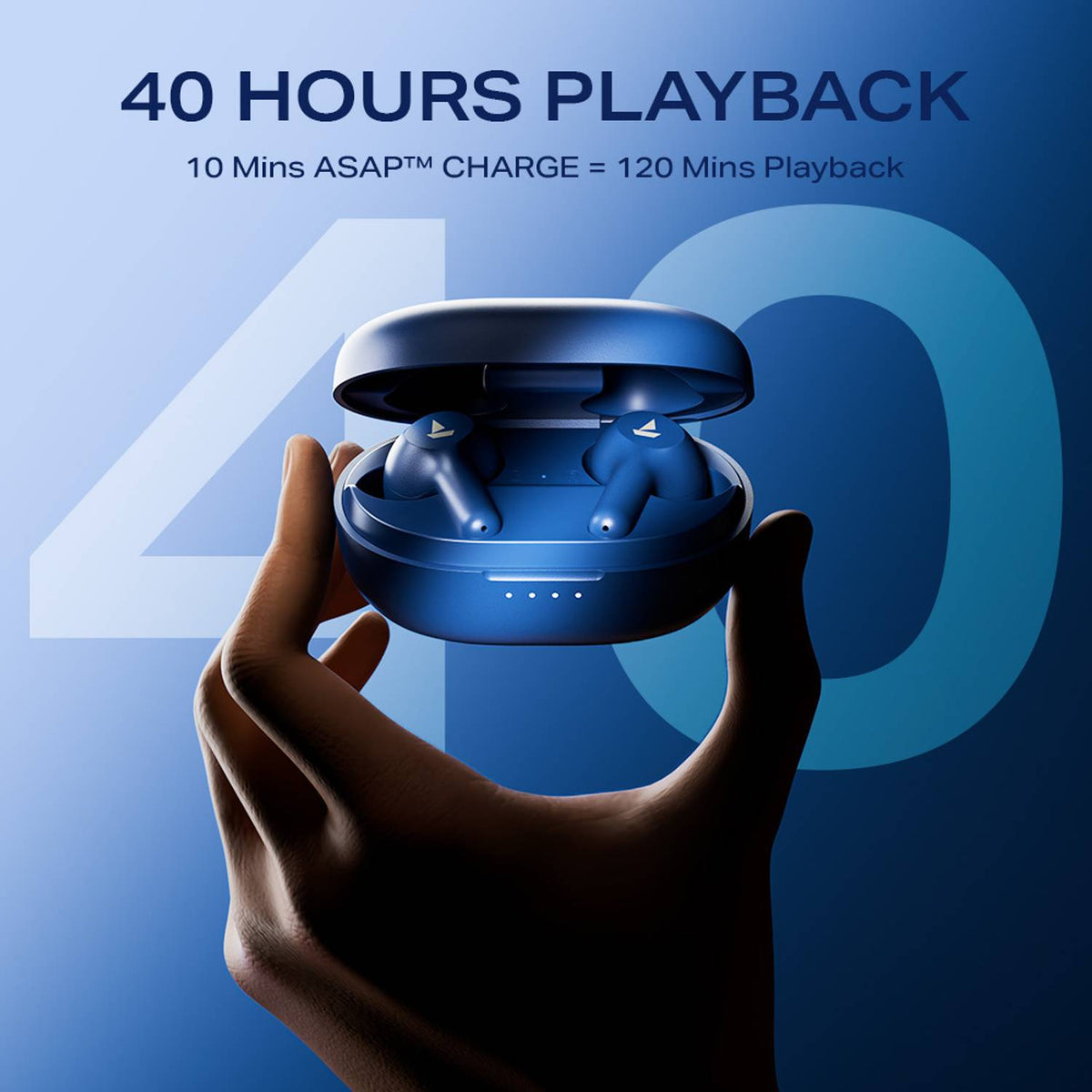 boAt Airdopes 71,40 H Battery, ENx Tech, Low Latency, Stream Ad Free Music via App Bluetooth Headset (Starry Blue, True Wireless)