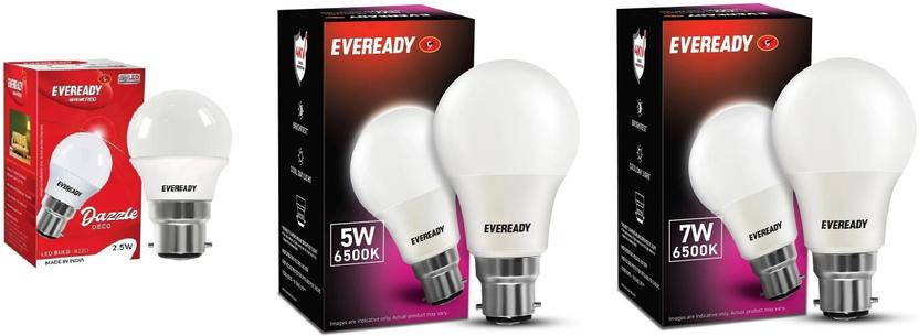 EVEREADY 5 W, 7 W, 2.5 W Basic Standard B22 D LED Bulb