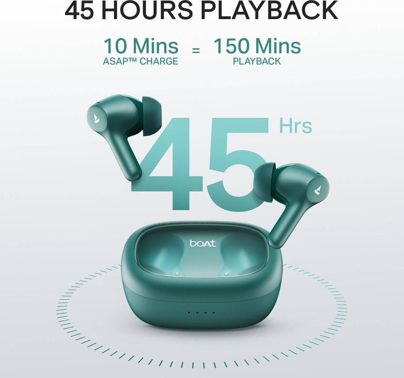 boAt Airdopes 71 Gen 2 TWS, 45H Battery, 2 Mics ENx, BTv6.0,Hearables App,ASAP Charge Bluetooth Headset (Sea Blue, True Wireless)