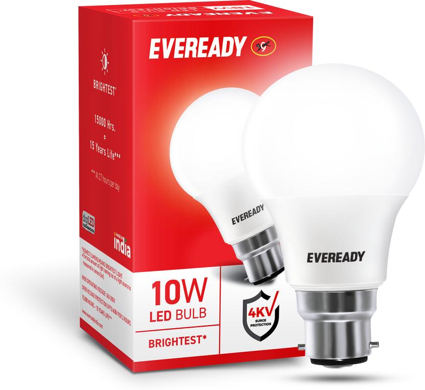 EVEREADY 10 W Basic Round B22 LED Bulb