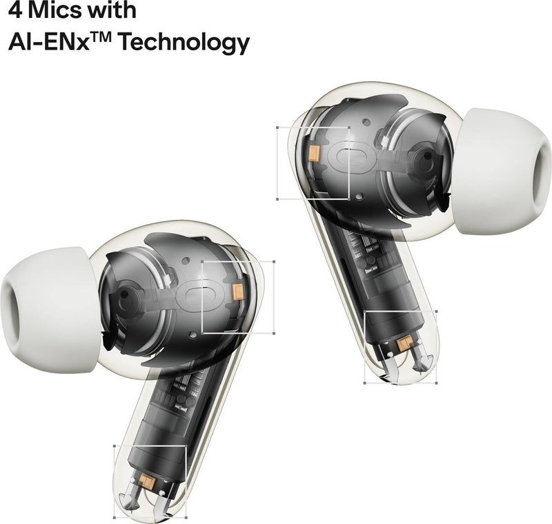 boAt Airdopes Plus 223,Spatial Audio,60H Battery,Quad Mic,AI-ENx,Multi-Connect,BTv6.0 Bluetooth Headset (Classic black, True Wireless)