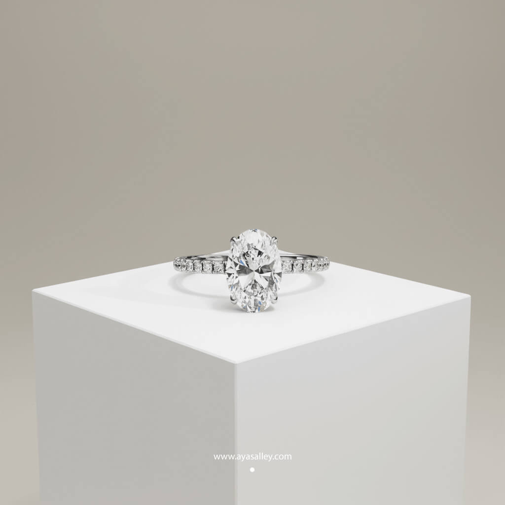 Silver Orine Oval Solitaire Ring