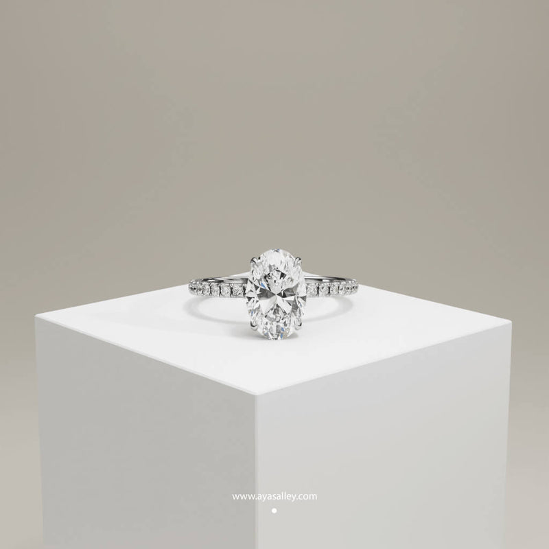 Silver Orine Oval Solitaire Ring