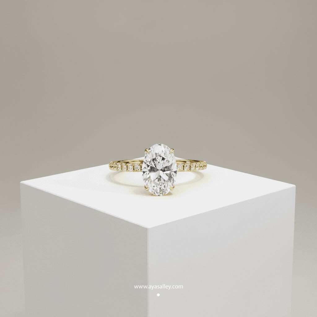 Silver Orine Oval Solitaire Ring