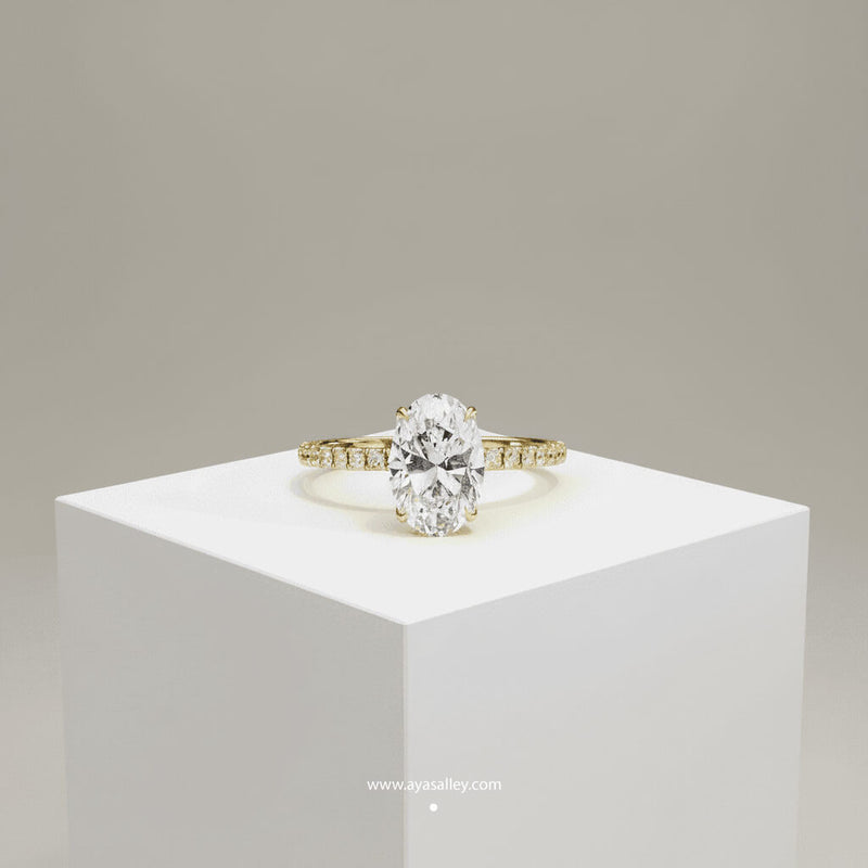 Silver Orine Oval Solitaire Ring