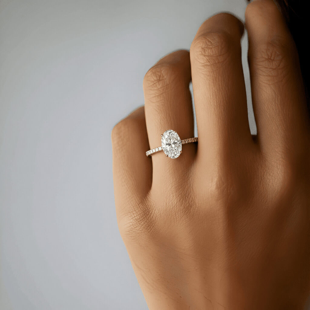 Silver Orine Oval Solitaire Ring
