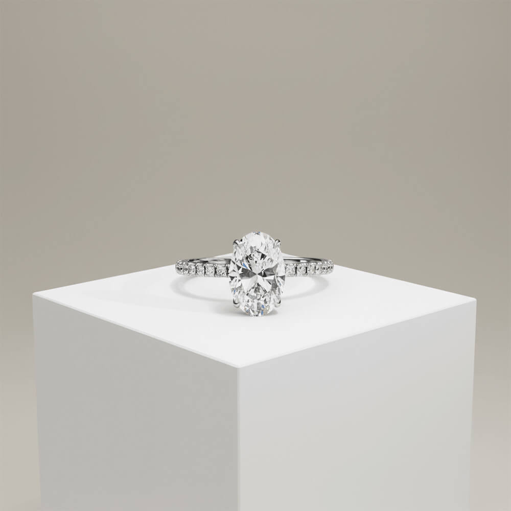 Silver Orine Oval Solitaire Ring