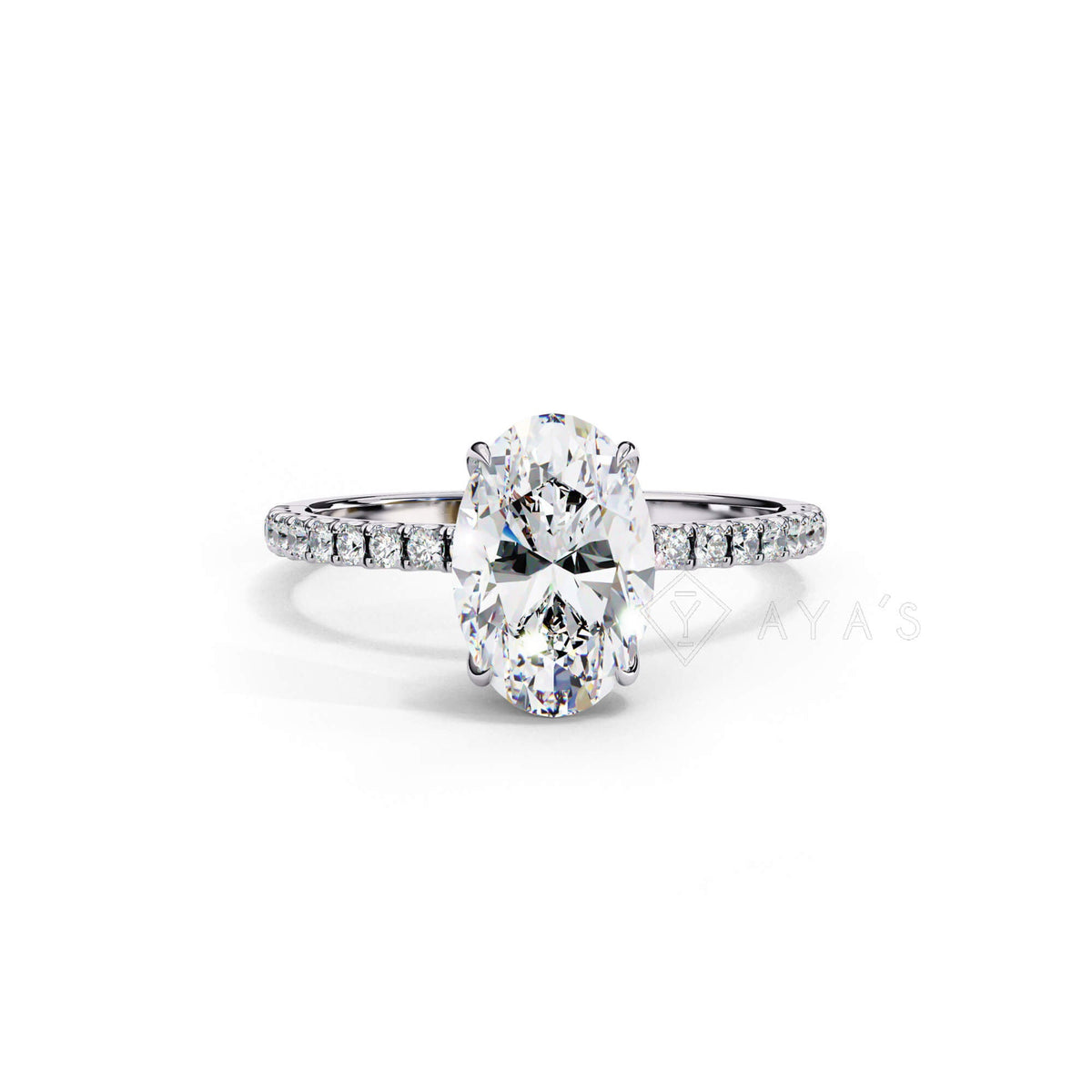 Silver Orine Oval Solitaire Ring