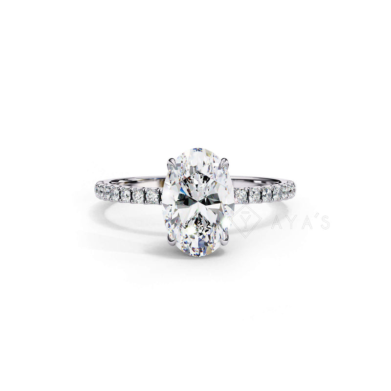 Silver Orine Oval Solitaire Ring
