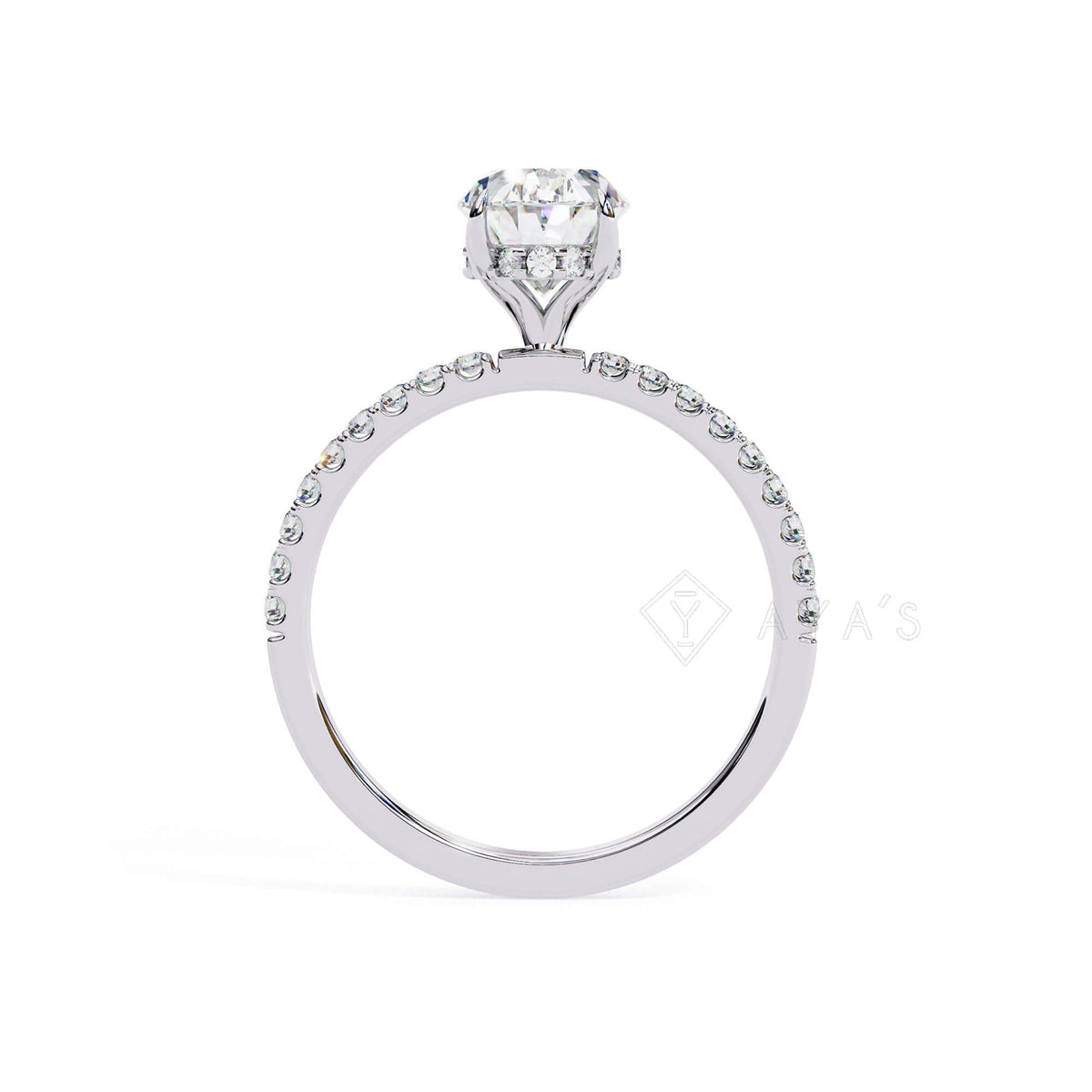 Silver Orine Oval Solitaire Ring