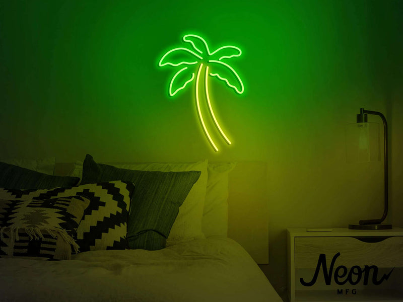 Palm Tree Neon Sign 10 X 14 inches (Green/Yellow) Neonsignsindia