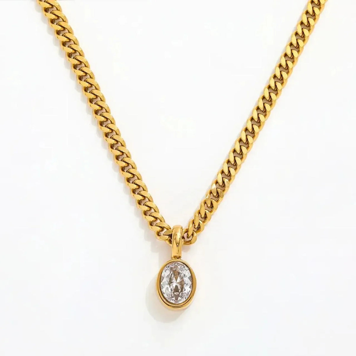 Modern Oval Chain Necklace