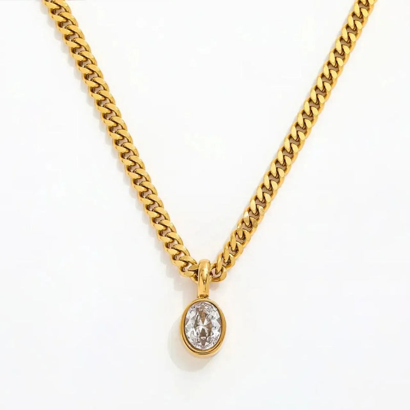 Modern Oval Chain Necklace