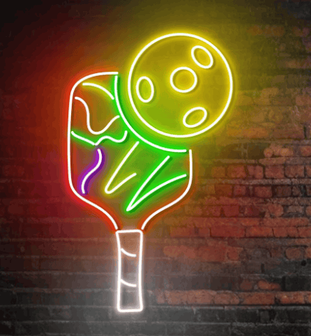 Pickleball Paddle & Ball Neon LED Wall Sign – Vibrant Sports Room Decor Light | Neon Signs India — Image 2