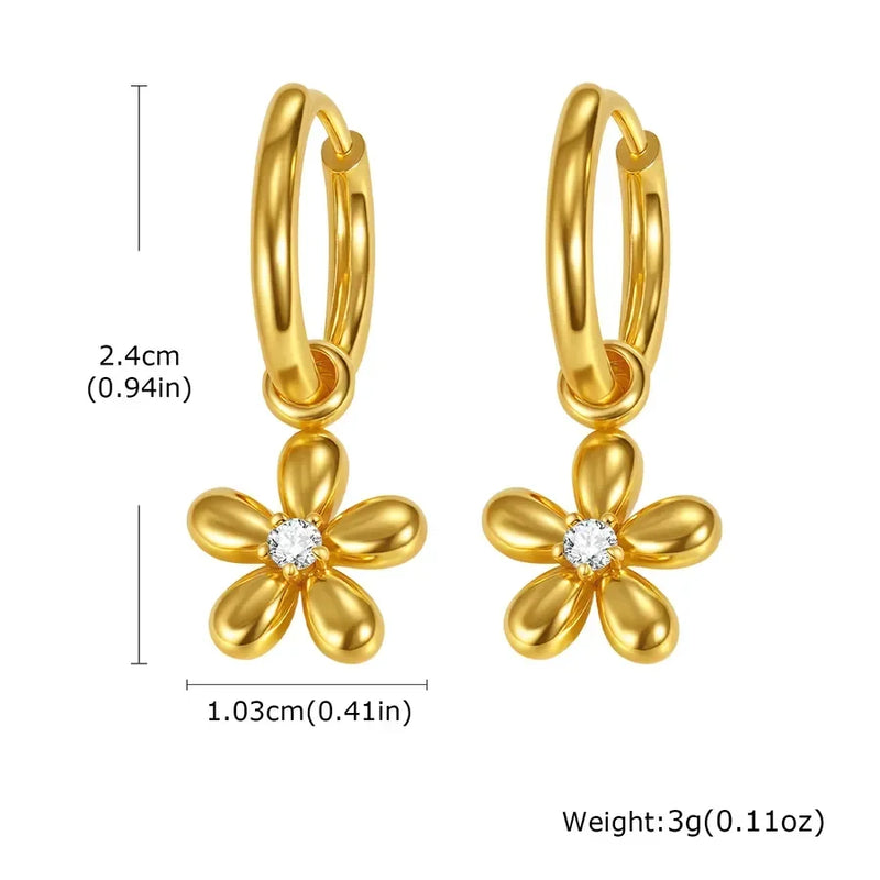 Artistic Flower Hoop Earrings