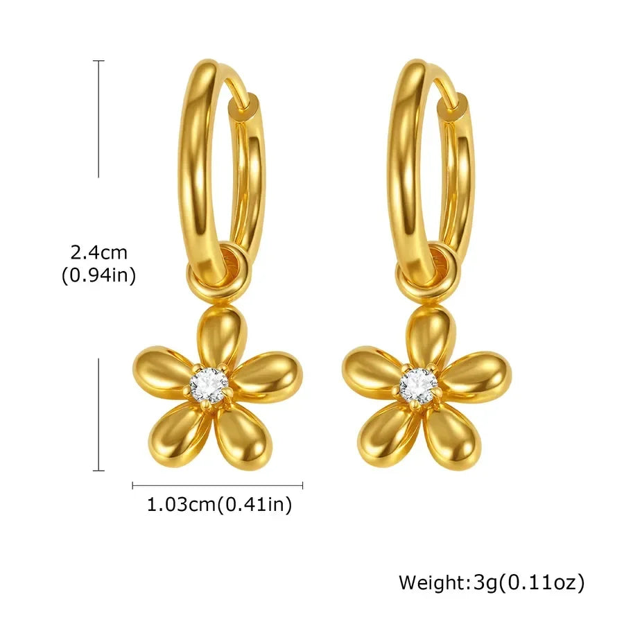 Artistic Flower Hoop Earrings