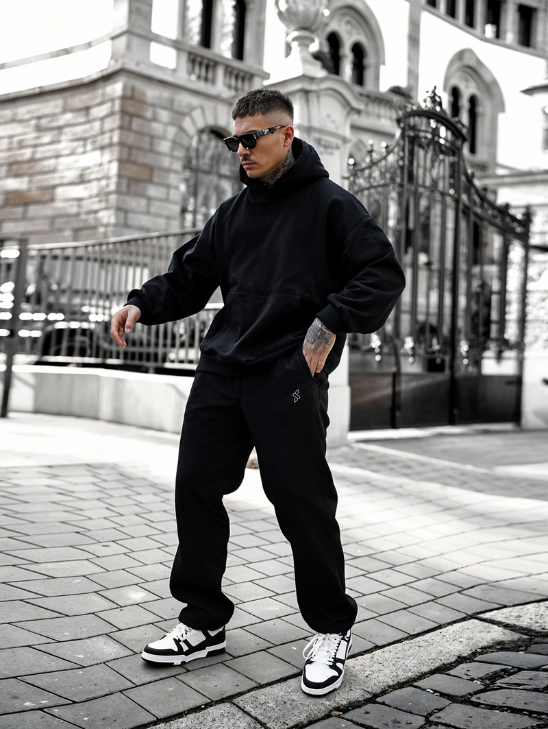 Black - Hoodie And Sweatpants - Co-ord Set