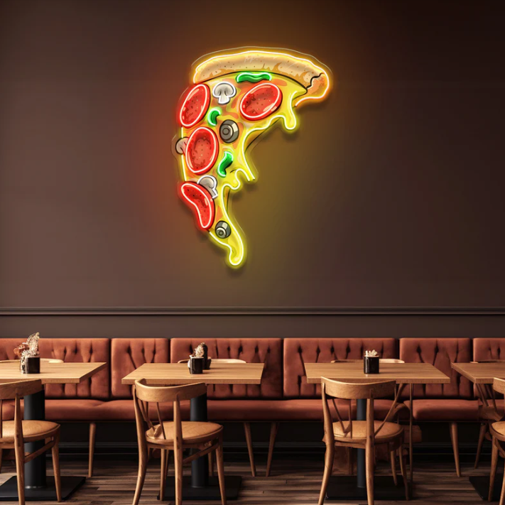 Pizza Slice Neon Sign – LED Wall Light for Cafés, Restaurants & Homes Neonsignsindia