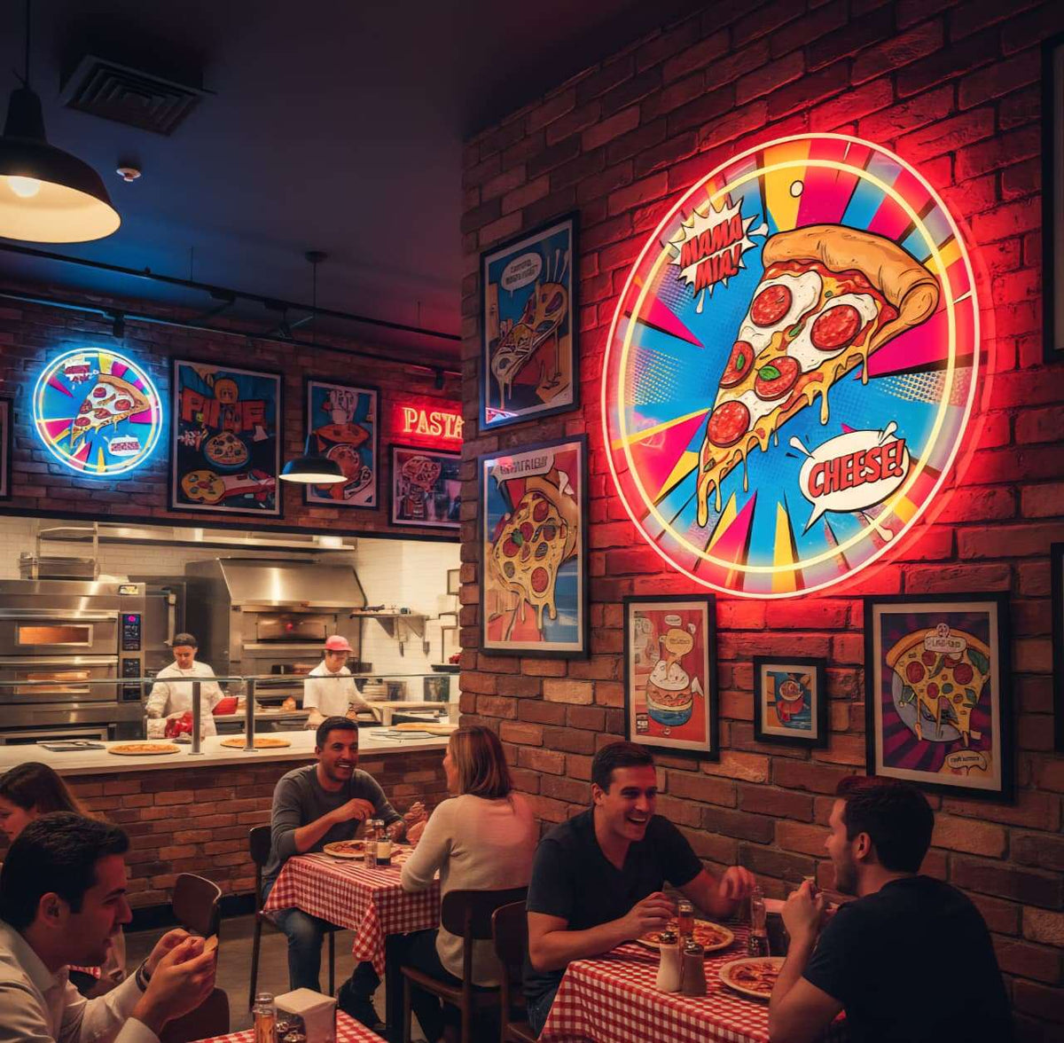 Pizza Slice UV Print Neon Sign (24x24 inches) ?✨ Neonsignsindia