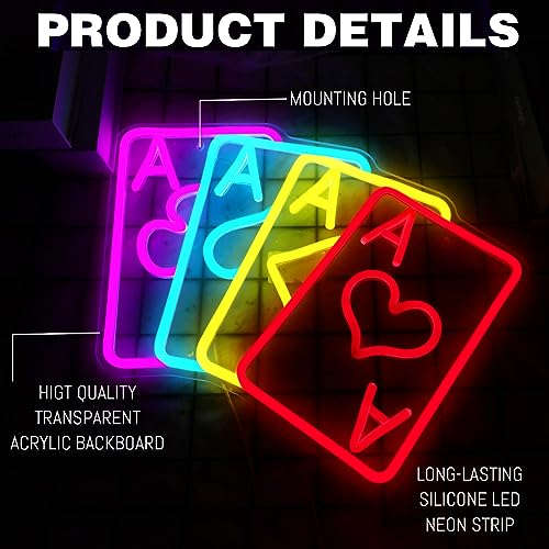 Playing Cards Neon Signs (16INX10IN) Neonsignsindia