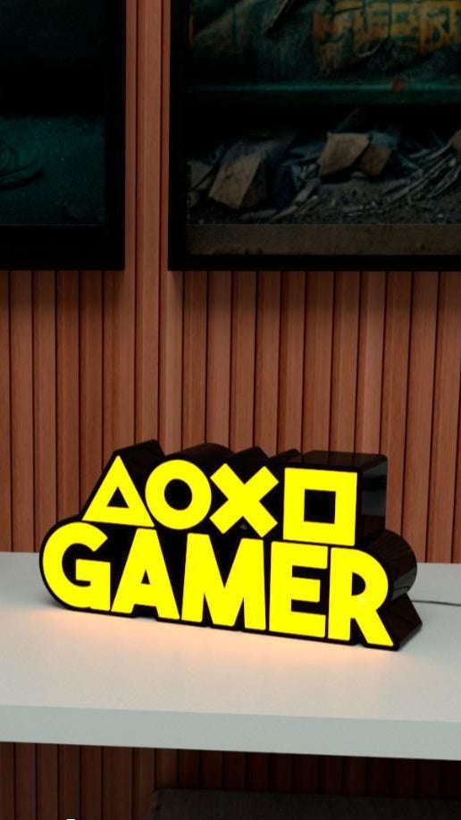 PlayStation Gamer LED Neon Desk Lamp – Gaming Setup Night Light - LED Neon Sign