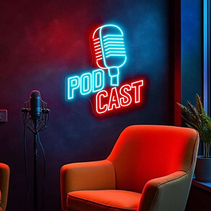 Podcast Microphone LED Neon Sign – Studio Wall Light (3 *2 ft) Neonsignsindia