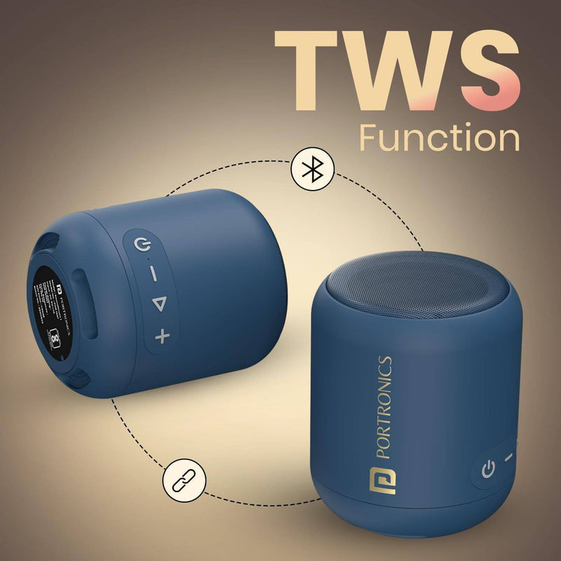 Portronics SoundDrum 1 12 W Bluetooth Speaker (Blue, Mono Channel)